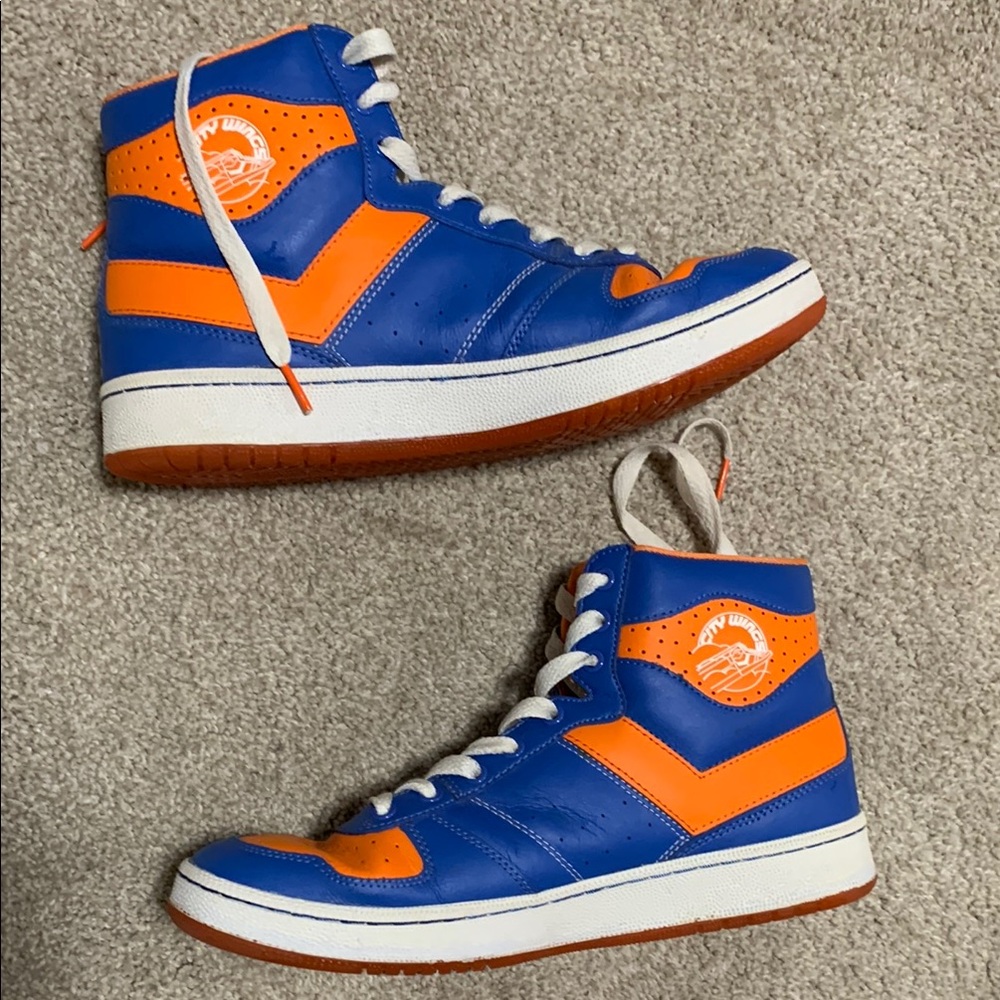 PONY Rare Blue & Orange High-Top City Wings Sneakers